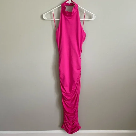 Superdown Revolve Mallory High Neck Dress Hot Pink XS - Picture 2 of 5